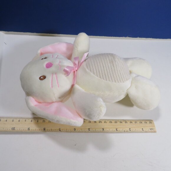 White & Pink Bunny Plush Rabbit with Corduroy, Crinkle Noises Baby - Picture 6 of 10